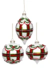 Mark Roberts Red And Green Swirl Ornament, Set Of 6 In Multi