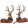 Mark Roberts Reindeer With Wreath, Set Of 2 In Brown