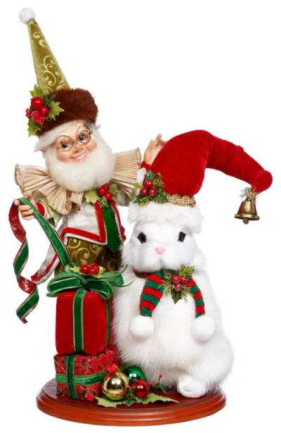 Mark Roberts Ribbons And Rabbit  Elf Scene In Multi