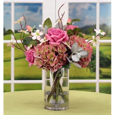Mark Roberts Rose Hydrangea Bouquet - 17 Inches