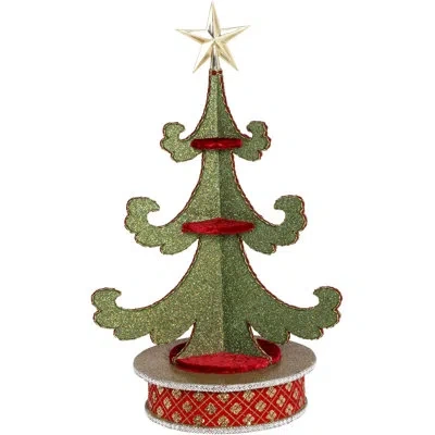 Mark Roberts Rotating Christmas Tree With Base In Green