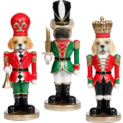 Mark Roberts Royal Dog Nutcracker, Set Of 3 In Multi