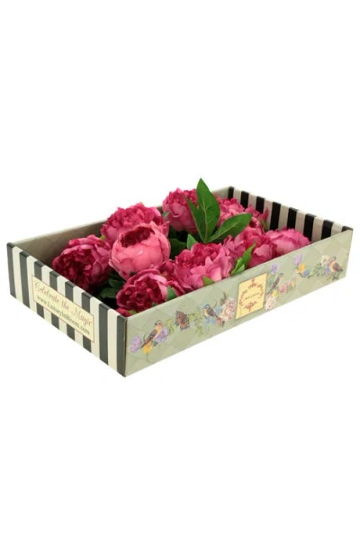 Mark Roberts Ruffled Peony Natural Touch, Box Of 6 In Pink