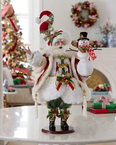 Mark Roberts Santa Building Snowman In Multi