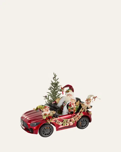 Mark Roberts Santa's Hot Rod Christmas Decor In Red