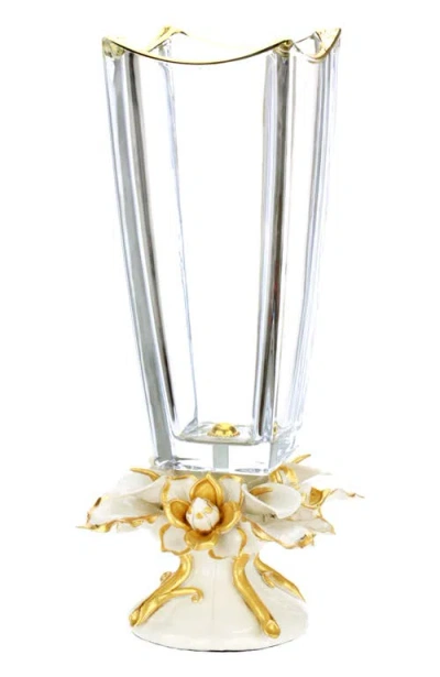 Mark Roberts Scalloped Calla Lily Vase In White