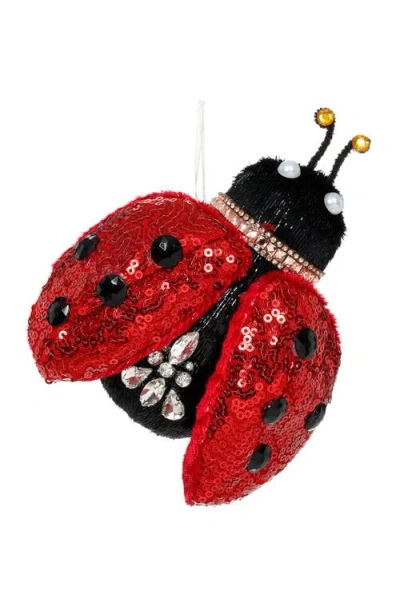 Mark Roberts Sequin Ladybug Ornament, Set Of 12 In Red