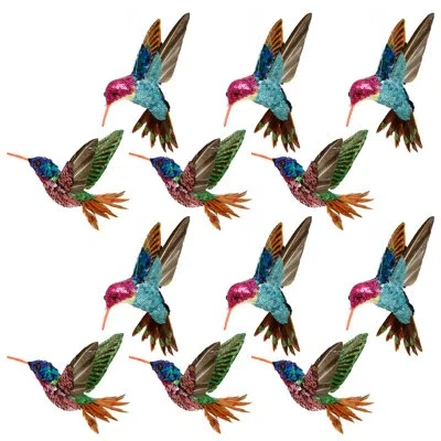 Mark Roberts Sequined Hummingbird, Set Of 12 - 3-4 Inches In Multi
