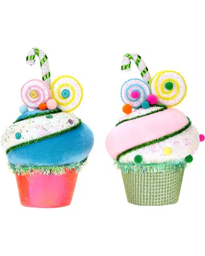 Mark Roberts Set Of 2 Cupcake Decorations In Multicolor