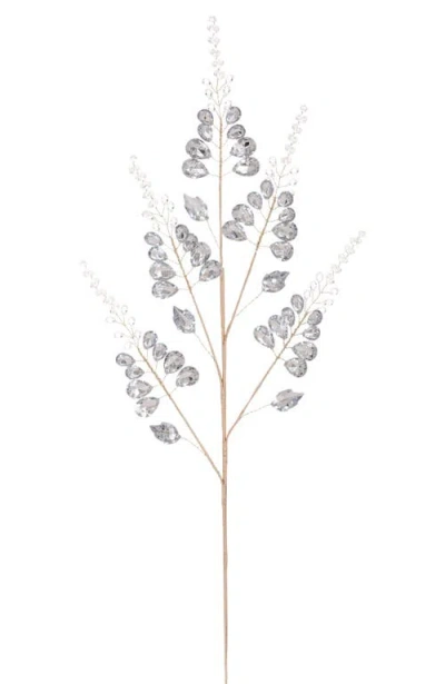 Mark Roberts Shimmer Leaf Bead Spray, Set Of 6 In Silver