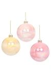 Mark Roberts Shinny Marblelized Ball Ornaments, Set Of 12 In Pink