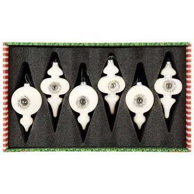 Mark Roberts Silver Sparkle Finial Ornament, Box Of 6 - 6.5 Inches