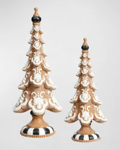 Mark Roberts Slim Gingerbread Tree, Set Of 2 In Multi