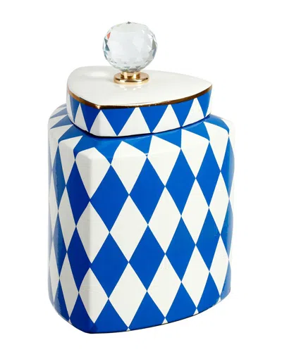 Mark Roberts Small Harlequin Jar With Lid In Blue