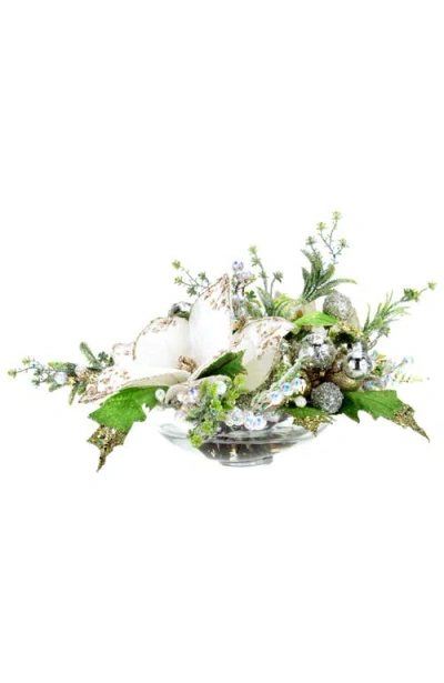 Mark Roberts Small Poinsettia Centerpiece, Ivory In White