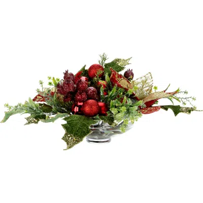 Mark Roberts Small Poinsettia Centerpiece, Red In Multi