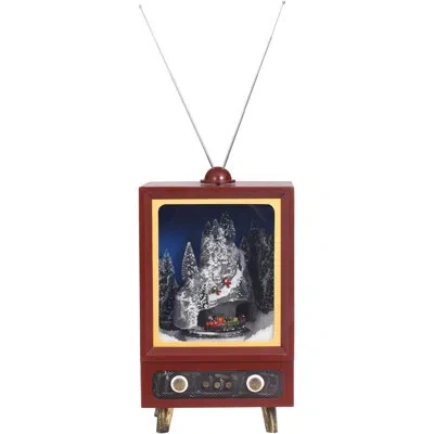 Mark Roberts Snowing Scene Tv In Black,red,beige,gray