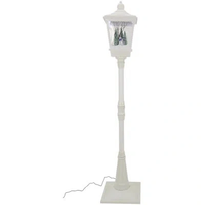 Mark Roberts Snowing Snowman Lamp Post In White,green