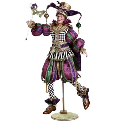 Mark Roberts Spring Mardi Gras Figurines & Collectibles In Purple,green,brown,white