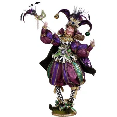 Mark Roberts Spring Mr. Patri Gras Jester - 24 Inches Figurines & Collectibles In Purple,green,black
