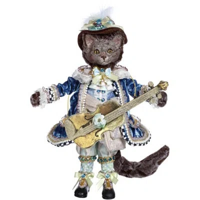 Mark Roberts Spring Musketeer Cat Figurines & Collectibles In Blue,brown,yellow,green