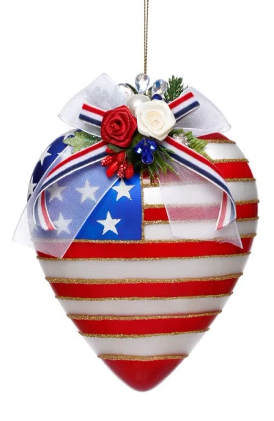 Mark Roberts Stars And Stripes Heart Ornament In Multi