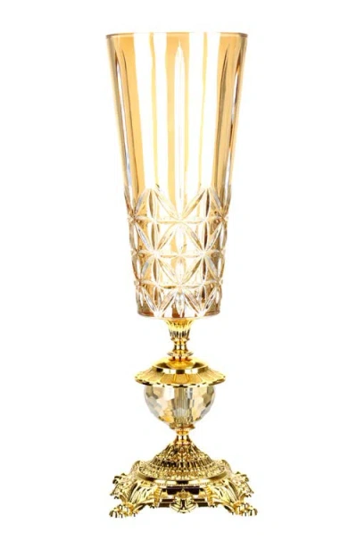 Mark Roberts Stately Pedestal Vase In Gold