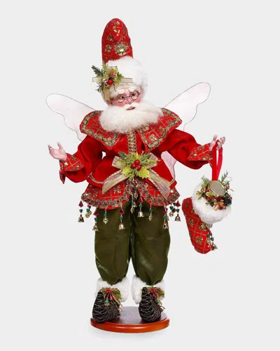 Mark Roberts Stocking Stuffing Fairy On Base, 22" In Red