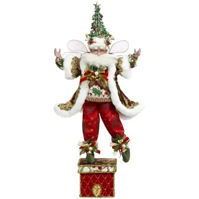 Mark Roberts Tannenbaum Fairy Stocking Holder - 24.5 Inches In Brown;white;green;red;gold