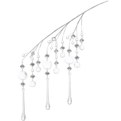 Mark Roberts Tear Drop Jeweled  Hanging Spray - 26 Inches Set Of 12 In Silver