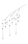 Mark Roberts Tear Drop Jeweled  Hanging Spray, Set Of 12 In Silver