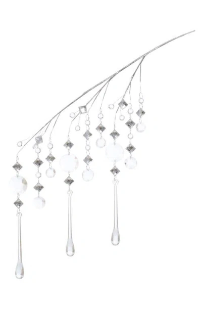 Mark Roberts Tear Drop Jeweled  Hanging Spray, Set Of 12 In Silver
