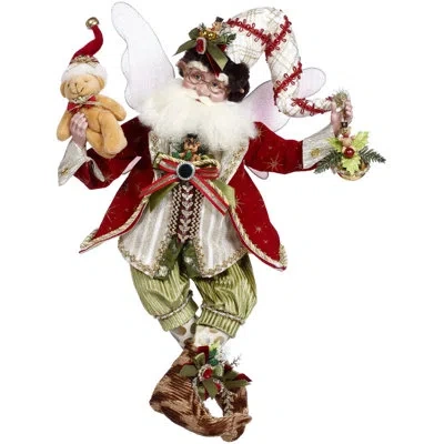 Mark Roberts Teddy Bear Fairy, Large - 21 Inches In White,brown,green,red