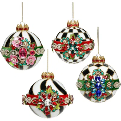 Mark Roberts Timeless Jeweled Ornament, Box Of 4 In Multi