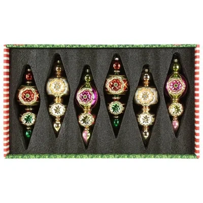 Mark Roberts Triple Stack Drop Ornament, Box Of 6 - 9 Inches In Multi