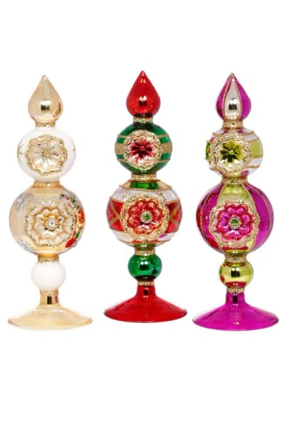 Mark Roberts Triple Stack Finial Ornament, Set Of 6 In Multi