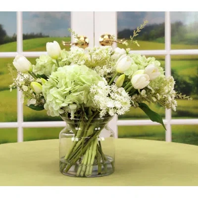 Mark Roberts Tulip Hydrangea Jar - 14 Inches In Green