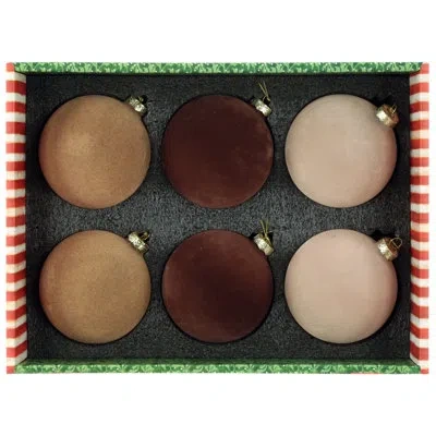 Mark Roberts Velvet Classic Ornament, Box Of 6- 4 Inches In Multi