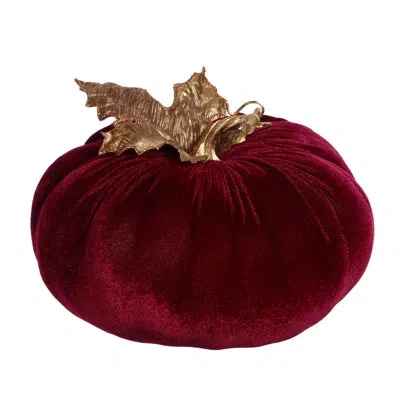 Mark Roberts Velvet Pumpkin, Large - 10 X 6 Inches Set Of 2 In Burgundy