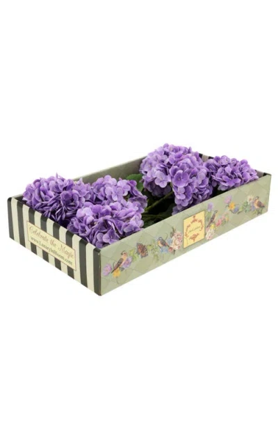 Mark Roberts Vibrant Hydrangea Natural Touch, Box Of 6 In Purple
