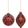 Mark Roberts Vintage Glitter Ornament, Set Of  6 In Red