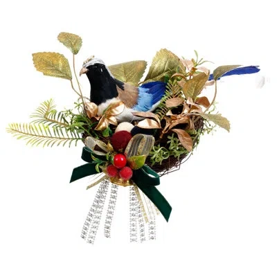 Mark Roberts Winter Bird Nest, Set Of 2 -10 X 7 Inches In Multi
