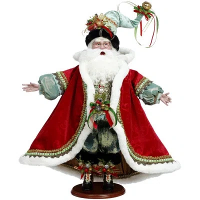 Mark Roberts Yuletide Santa - 25 Inches In Red,green,white,black