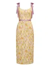 Markarian Acacia Belted Brocade Corset Dress In Multi