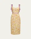 Markarian Acacia Daisy Stretch Brocade Corset Dress