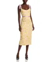Markarian Acacia Daisy Stretch Brocade Corset Dress