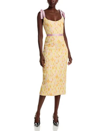 Markarian Acacia Daisy Stretch Brocade Corset Dress