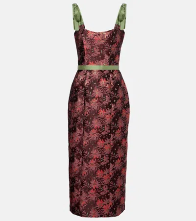 MARKARIAN ACACIA FLORAL BROCADE COCKTAIL DRESS