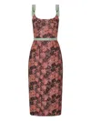 Markarian Acacia Floral Brocade Corset Dress In Brown