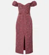 Markarian Adelaine Floral Puff Sleeves Gown In Brown